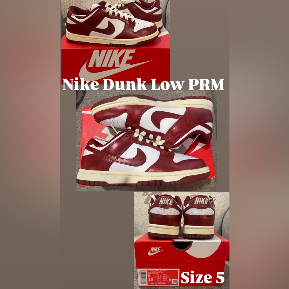 Nike Dunk Low PRM Red and White Sneakers